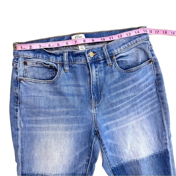 J Crew Slim Broken In Boyfriend distressed colorblock stretch jean sz 27P petite - Picture 12 of 16